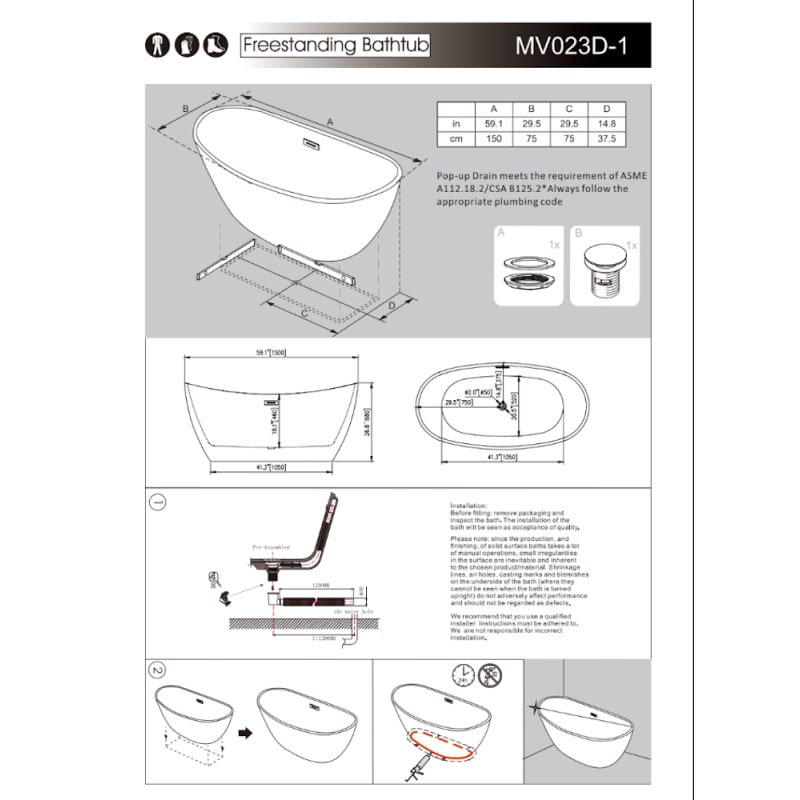 Freestanding Acrylic Geneva Bathtub | Seconds & Surplus